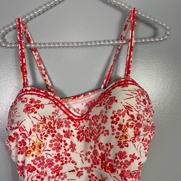 Lands’ End Coral floral tankini size 10 - Picture 2 of 9